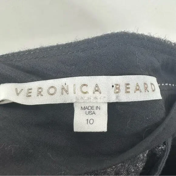 Veronica Beard Size 10 Dark Gray Donegal Tweed Wool Silk Blend Pants Slacks